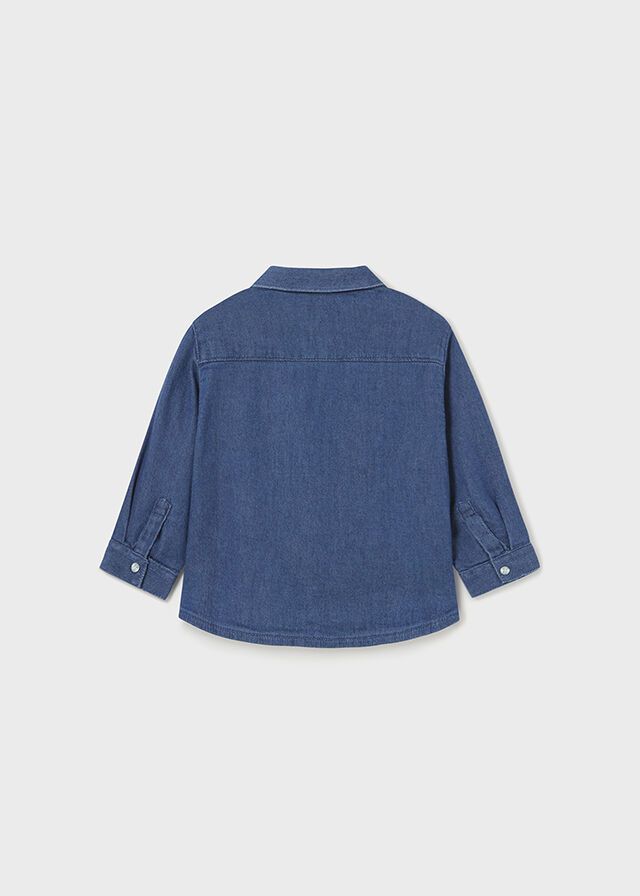 Mayoral πουκάμισο μακρυμάνικο απαλό τζιν, για μωρό αγόρι, μπλε τζιν σκούρο, Κωδ. 13-02179-066