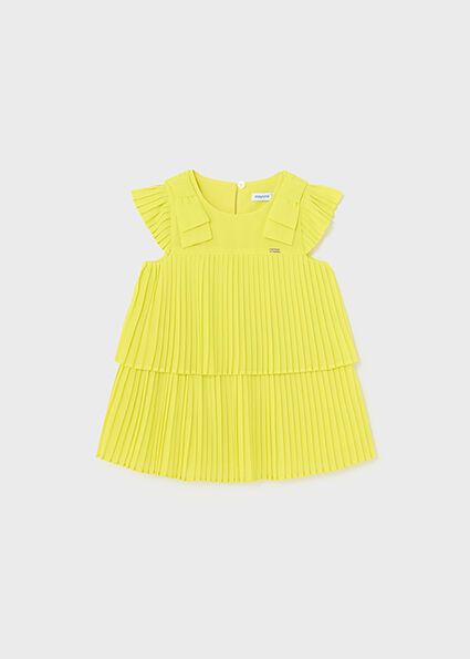 Mayoral Φόρεμα πιέτες φιόγκοι μωρό κίτρινο, Κωδ. 24-01911-083