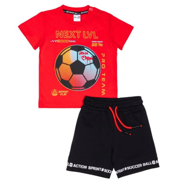 Sprint Σετ βερμούδα και μπλούζα για αγόρι κόκκινο, Κωδ.241-1008