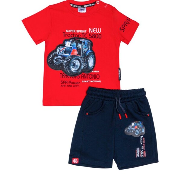 Sprint Σετ βερμούδα και μπλούζα για αγόρι κόκκινο, Κωδ.241-1045