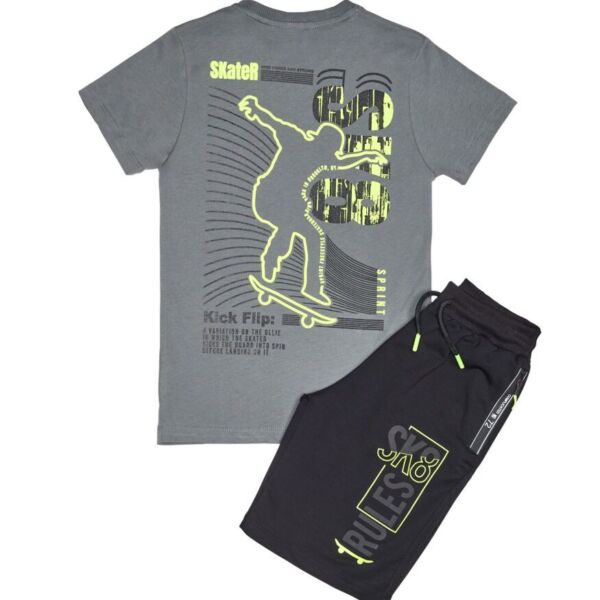 Sprint Σετ βερμούδα και μπλούζα για αγόρι γκρι, Κωδ.241-3003