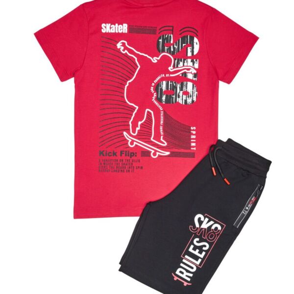 Sprint Σετ βερμούδα και μπλούζα για αγόρι κόκκινο, Κωδ.241-3003