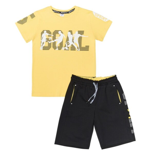 Sprint Σετ βερμούδα και μπλούζα για αγόρι κίτρινο, Κωδ.241-3007
