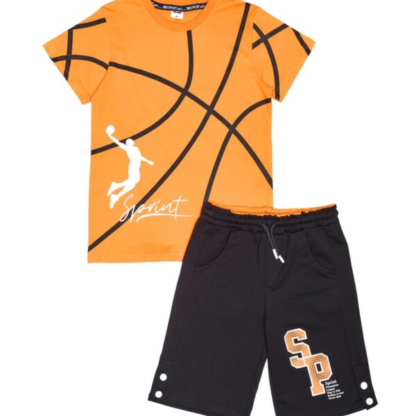 Sprint Σετ βερμούδα και μπλούζα για αγόρι πορτοκαλί, Κωδ.241-3009