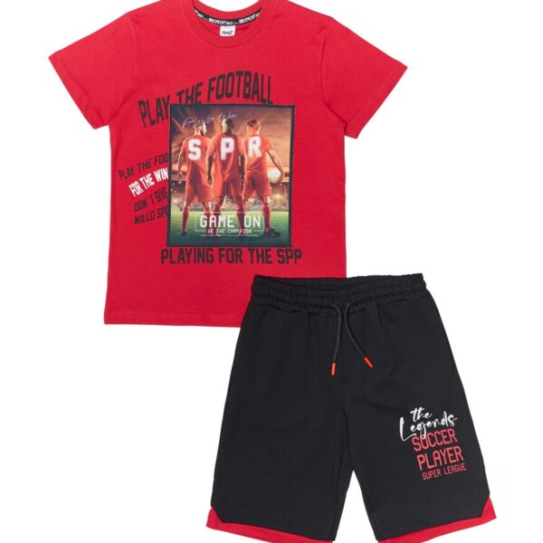 Sprint Σετ βερμούδα και μπλούζα για αγόρι κόκκινο, Κωδ.241-3024