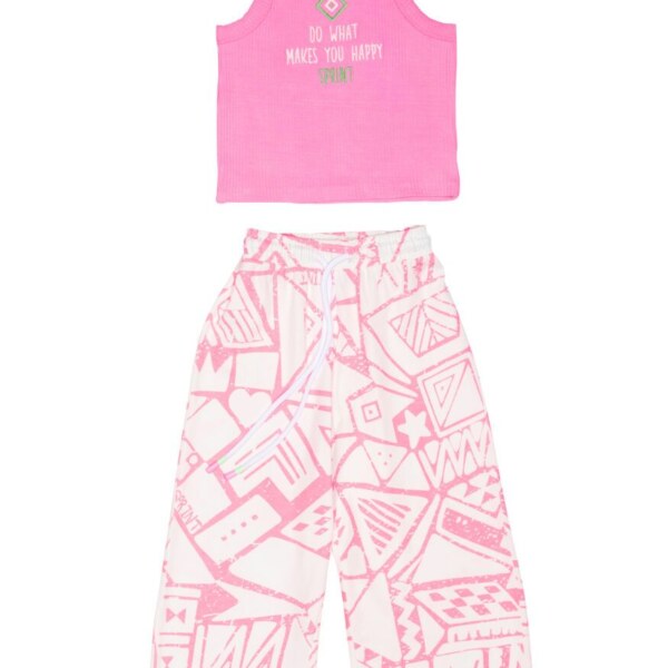 Sprint Σετ κολάν και μπλούζα για κορίτσι ροζ, Κωδ.241-4026